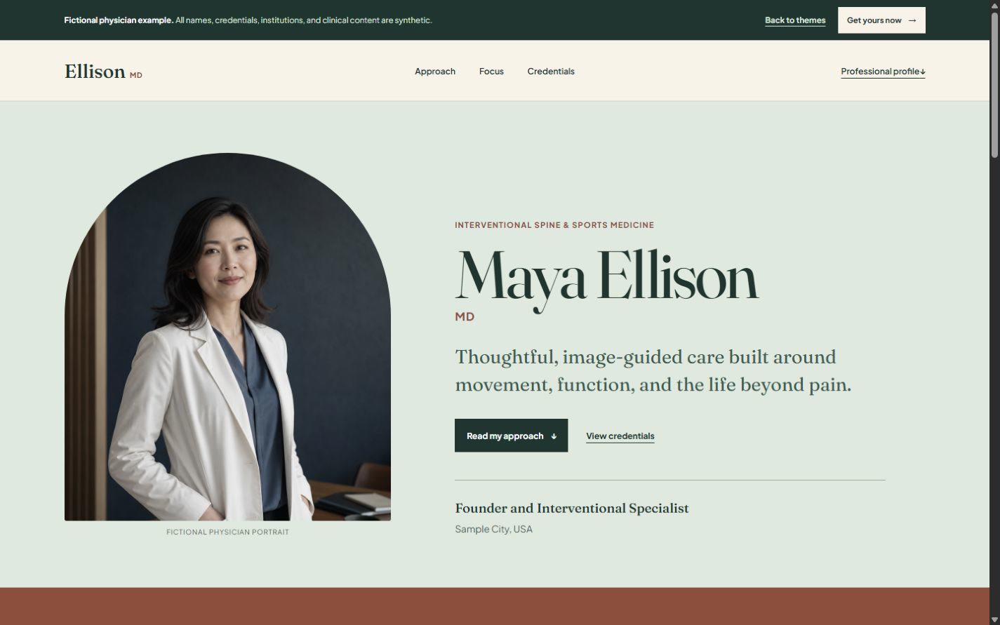 Care Philosophy physician website preview